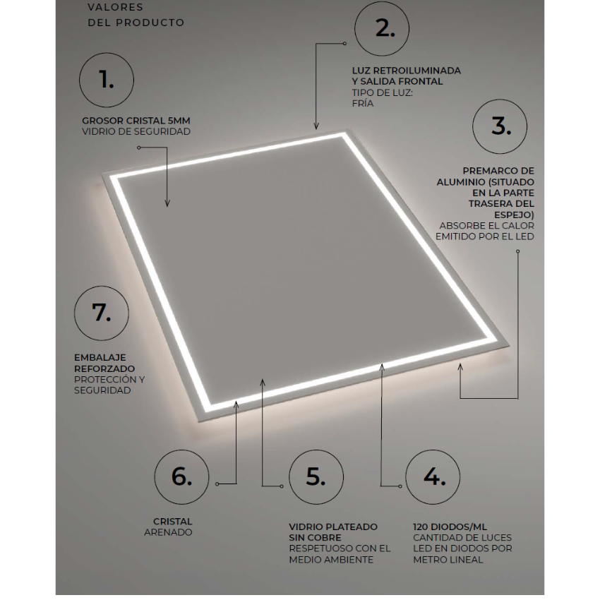 Espejo LED Francia - Imagen 3